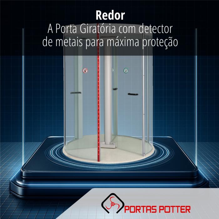 Redor: porta giratória com detector de metais para máxima proteção