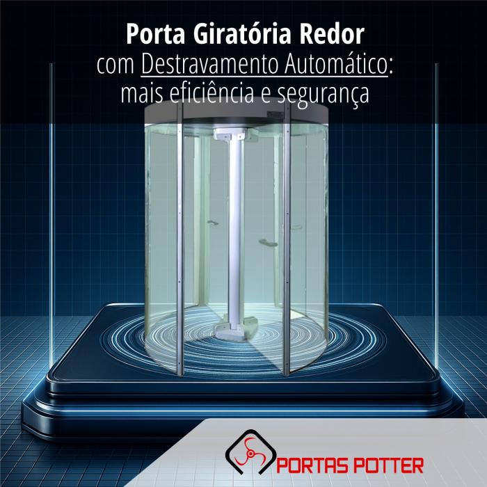 Porta Giratória Redor com Destravamento Automático: mais eficiência e segurança no controle de acesso